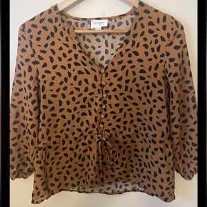 Everly peplum leopard print blouse size small